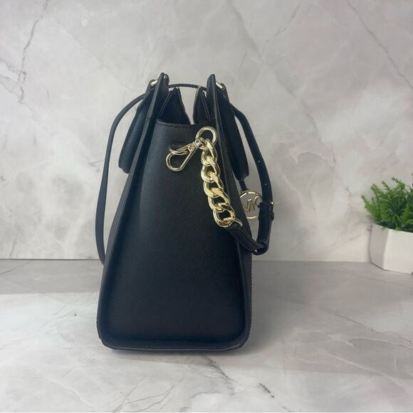 Michael Kors Prism Satchel With Matching wallet Black Saffiano Leather - Picture 4 of 16